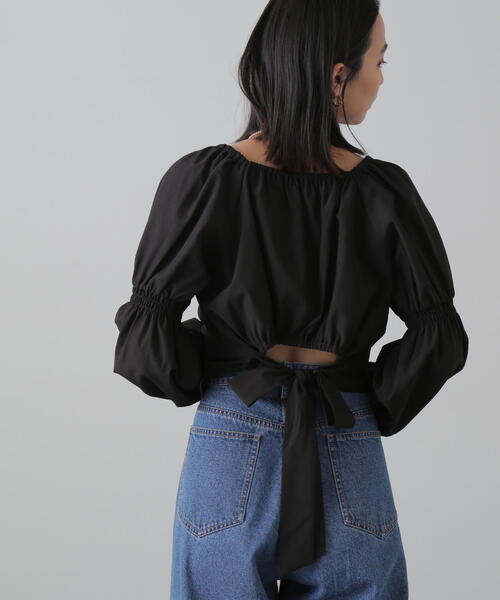 FREE'S MART（フリーズマート）の「◆フロントボタンバックリボンブラウス（シャツ/ブラウス・レディース・ブルー/ホワイト/ブラック・FREE）」の8枚目の写真