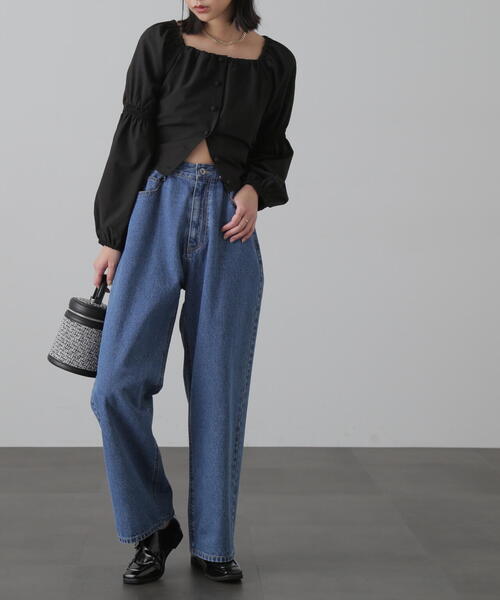 FREE'S MART（フリーズマート）の「◆フロントボタンバックリボンブラウス（シャツ/ブラウス・レディース・ブルー/ホワイト/ブラック・FREE）」の9枚目の写真