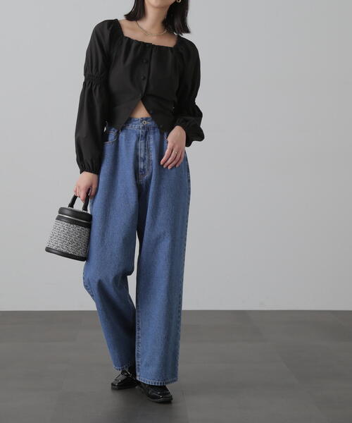 FREE'S MART（フリーズマート）の「◆フロントボタンバックリボンブラウス（シャツ/ブラウス・レディース・ブルー/ホワイト/ブラック・FREE）」の10枚目の写真