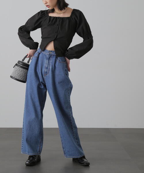 FREE'S MART（フリーズマート）の「◆フロントボタンバックリボンブラウス（シャツ/ブラウス・レディース・ブルー/ホワイト/ブラック・FREE）」の12枚目の写真