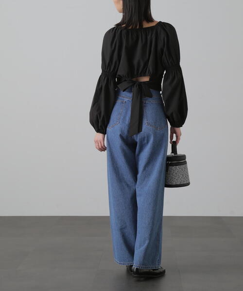 FREE'S MART（フリーズマート）の「◆フロントボタンバックリボンブラウス（シャツ/ブラウス・レディース・ブルー/ホワイト/ブラック・FREE）」の14枚目の写真