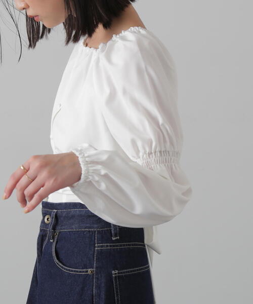 FREE'S MART（フリーズマート）の「◆フロントボタンバックリボンブラウス（シャツ/ブラウス・レディース・ブルー/ホワイト/ブラック・FREE）」の18枚目の写真