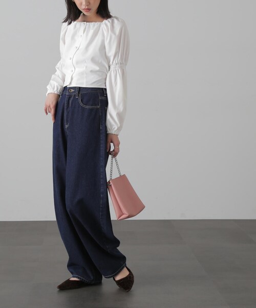 FREE'S MART（フリーズマート）の「◆フロントボタンバックリボンブラウス（シャツ/ブラウス・レディース・ブルー/ホワイト/ブラック・FREE）」の21枚目の写真