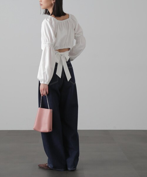 FREE'S MART（フリーズマート）の「◆フロントボタンバックリボンブラウス（シャツ/ブラウス・レディース・ブルー/ホワイト/ブラック・FREE）」の22枚目の写真