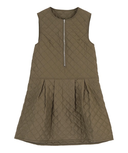 titivate（ティティベイト）の「キルティングショートジャンパースカート（ジャンパースカート・レディース・ブラック/カーキ・S/M）」の4枚目の写真