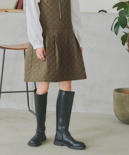titivate（ティティベイト）の「キルティングショートジャンパースカート（ジャンパースカート・レディース・ブラック/カーキ・S/M）」の11枚目の写真