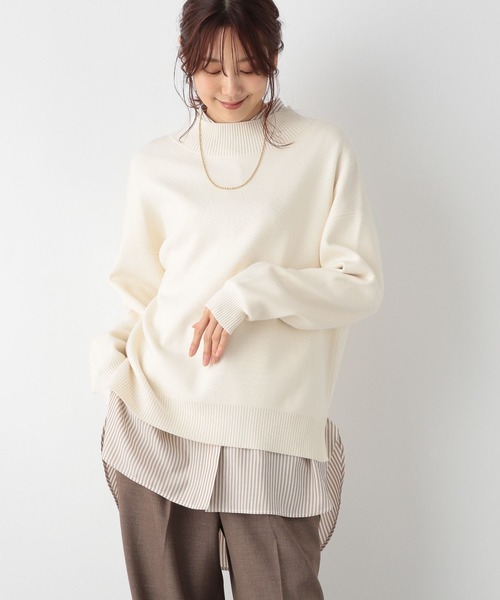 GLOBAL WORK(グローバルワーク)の「メルティスタンドスリットプルオーバー/198024(ニット/セーター・レディース・ダークグレー/モカ/ブラウン/グリーン/ブルー系その他/アイボリー/ブラック/マスタード/グレイッシュベージュ/ブルー/ピンク系その他/その他・LARGE/SMALL/MEDIUM)」の21枚目の写真