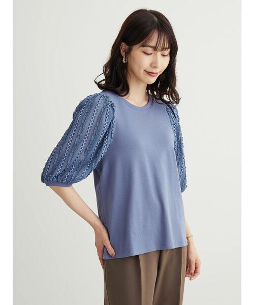 Sugar spoon（シュガースプーン）の「・SUGAR　SPOONイソザイスリーブプルオーバー（Tシャツ/カットソー・レディース・オフホワイト/ブルー/ピンクベージュ/ブラック・FREE）」の19枚目の写真