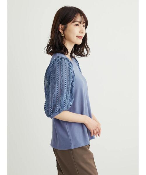 Sugar spoon（シュガースプーン）の「・SUGAR　SPOONイソザイスリーブプルオーバー（Tシャツ/カットソー・レディース・オフホワイト/ブルー/ピンクベージュ/ブラック・FREE）」の20枚目の写真