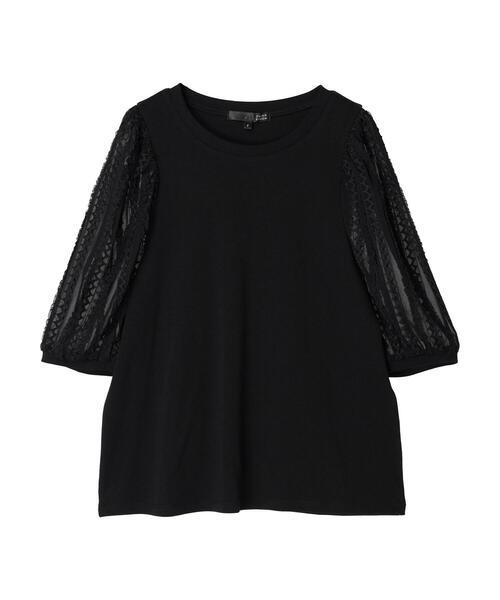 Sugar spoon（シュガースプーン）の「・SUGAR　SPOONイソザイスリーブプルオーバー（Tシャツ/カットソー・レディース・オフホワイト/ブルー/ピンクベージュ/ブラック・FREE）」の7枚目の写真