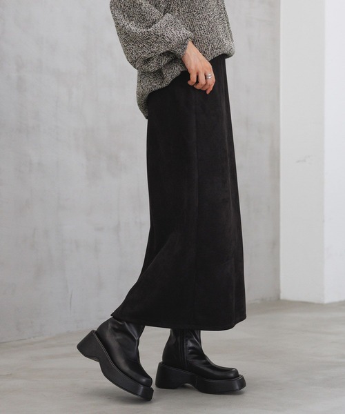 LEPSIM(レプシィム)の「フェイクスエードナロースカート 971232(スカート・レディース・ベージュ/カーキブラウン/ブラック・FREE)」の10枚目の写真