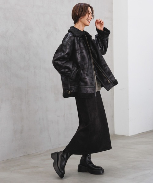 LEPSIM(レプシィム)の「フェイクスエードナロースカート 971232(スカート・レディース・ベージュ/カーキブラウン/ブラック・FREE)」の13枚目の写真