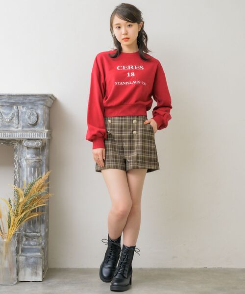 クルーネック刺繍カーデ|ems excite | RETRO GIRL ONLINE STORE
