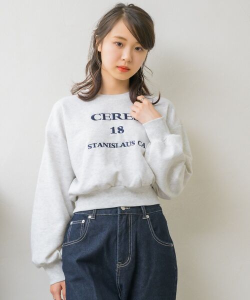セール】ショート刺繍トレーナー（スウェット）｜ems excite