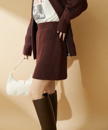 VIS（ビス）の「【洗える】ミニ丈タイトニットスカート【セットアップ対応】（スカート）」