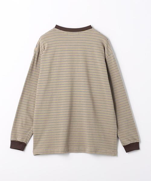 green label relaxing（グリーンレーベルリラクシング）の「マルチボーダー クルーネック 長袖 Tシャツ（Tシャツ/カットソー・メンズ・オフホワイト/ベージュ・S/M/L/XL）」の8枚目の写真