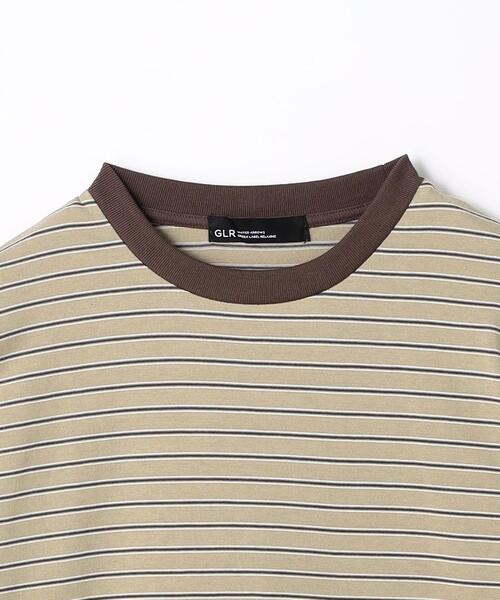 green label relaxing（グリーンレーベルリラクシング）の「マルチボーダー クルーネック 長袖 Tシャツ（Tシャツ/カットソー・メンズ・オフホワイト/ベージュ・S/M/L/XL）」の9枚目の写真