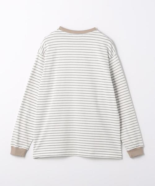 green label relaxing（グリーンレーベルリラクシング）の「マルチボーダー クルーネック 長袖 Tシャツ（Tシャツ/カットソー・メンズ・オフホワイト/ベージュ・S/M/L/XL）」の13枚目の写真