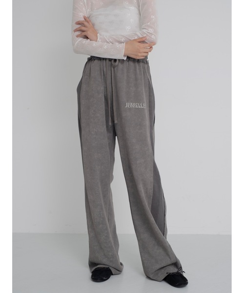 JUMELLE(ジュメロ)の「【セットアップ着用可,低身長~高身長】cozy damage sweat pants(スウェットパンツ・レディース・グレー/アイボリー・SMALL/MEDIUM)」の6枚目の写真