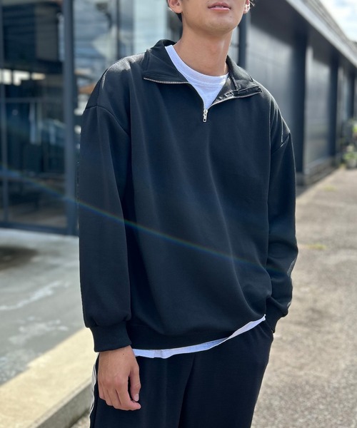Kotoe(コトエ)の「【UNISEX】 ビッグシルエット ハーフジッププルオーバー ハイネックスウェット(スウェット・レディース・グレー/ブラック・FREE)」の18枚目の写真
