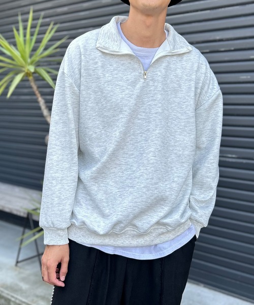 Kotoe(コトエ)の「【UNISEX】 ビッグシルエット ハーフジッププルオーバー ハイネックスウェット(スウェット・レディース・グレー/ブラック・FREE)」の22枚目の写真