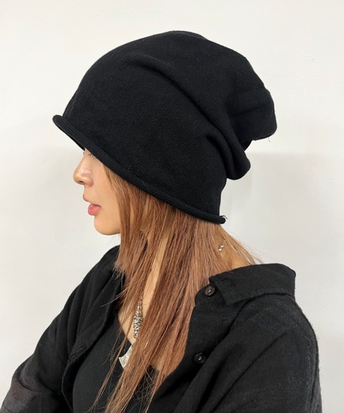 WHO'S WHO gallery（フーズフーギャラリー）の「【SLOPPY/スロッピー】ビーニー（ニットキャップ/ビーニー・レディース・グレー/ブラウン/ブラック/オフホワイト・FREE）」の3枚目の写真