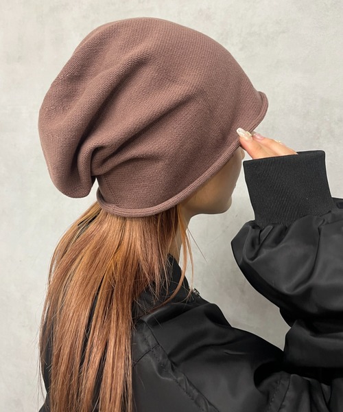 WHO'S WHO gallery（フーズフーギャラリー）の「【SLOPPY/スロッピー】ビーニー（ニットキャップ/ビーニー・レディース・グレー/ブラウン/ブラック/オフホワイト・FREE）」の10枚目の写真