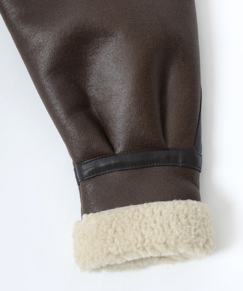 Alpha Industries（アルファインダストリーズ）の「ALPHA INDUSTRIES（アルファ インダストリーズ）フェイクムートンジャケット レディース/B-3（ムートンコート・レディース・ブラック/ブラウン系その他/ブラウン・S/M）」の13枚目の写真