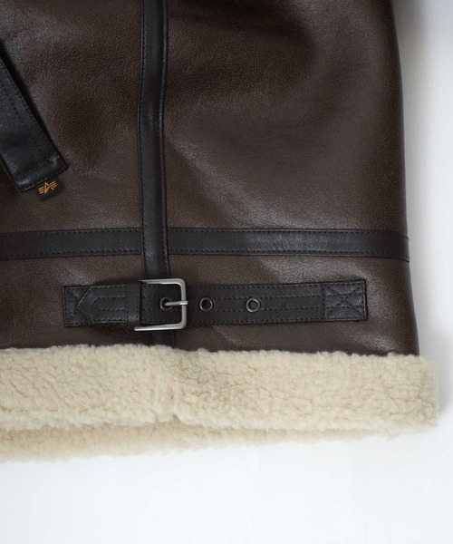 Alpha Industries（アルファインダストリーズ）の「ALPHA INDUSTRIES（アルファ インダストリーズ）フェイクムートンジャケット レディース/B-3（ムートンコート・レディース・ブラック/ブラウン系その他/ブラウン・S/M）」の16枚目の写真