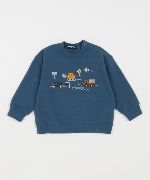 kladskap（クレードスコープ）の「乗り物アップリケトレーナー（スウェット・キッズ・ネイビー/ライトベージュ・110cm/80ｃｍ/100cm/90cm）」の2枚目の写真