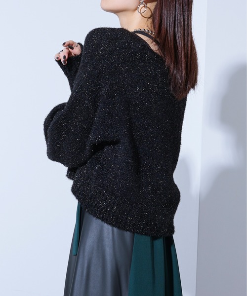 Ellno de Mavie(エルノデメヴィ)の「ラメシャギーメタルチャイナカーディガン(カーディガン/ボレロ・レディース・ブラック/ブルー/ボルドー・FREE)」の16枚目の写真