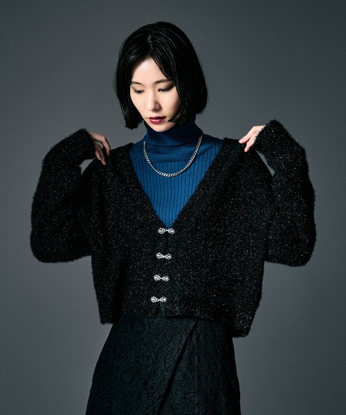 LOEWE ロエベ ラメスター カーディガン S3289190SM ブルー XS ITNX770JKNX9 LOEWE ロエベ ラメスター カーディガン S3289190SM ブルー XS