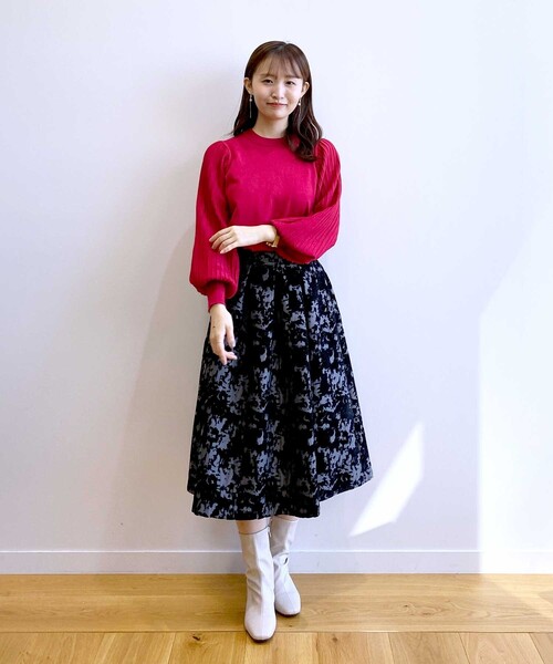 index(インデックス)の「◆≪6color≫ プリーツスリーブニット【抗ピル/洗濯機洗い可】(ニット/セーター・レディース・ライトグレー/ホワイト系9/ライトブルー/レッド系1/ブラック系7/チャコールグレー・42/38/34/40/36)」の13枚目の写真
