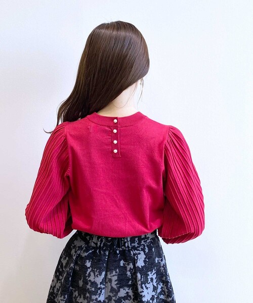 index(インデックス)の「◆≪6color≫ プリーツスリーブニット【抗ピル/洗濯機洗い可】(ニット/セーター・レディース・ライトグレー/ホワイト系9/ライトブルー/レッド系1/ブラック系7/チャコールグレー・42/38/34/40/36)」の17枚目の写真