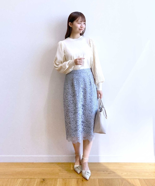index(インデックス)の「◆≪6color≫ プリーツスリーブニット【抗ピル/洗濯機洗い可】(ニット/セーター・レディース・ライトグレー/ホワイト系9/ライトブルー/レッド系1/ブラック系7/チャコールグレー・42/38/34/40/36)」の20枚目の写真