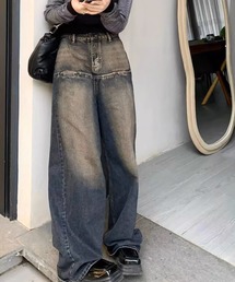 ARULE | A'GEM/9 × .kom『ARULE/アルール』ハイウェスト ビンテージ ワイドデニムパンツ(デニムパンツ)