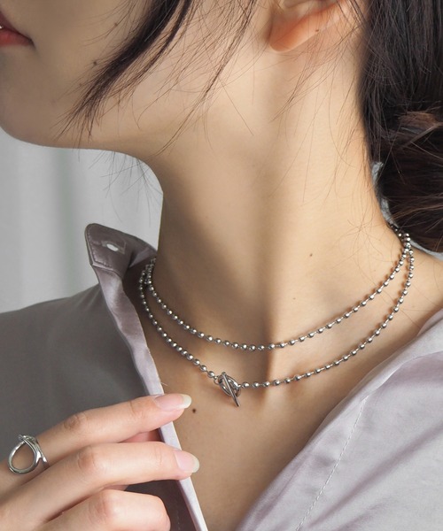 minia（ミニア）の「2WAYボールチェーンネックレス（ネックレス・レディース・シルバー/ゴールド・FREE）」の4枚目の写真