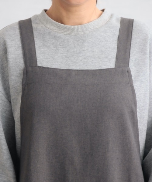 COCO WALK（ココウォーク）の「COCOWALK:ギャザーバッククロスエプロン（エプロン・レディース・チャコールグレー/グレイッシュベージュ・FREE）」の11枚目の写真