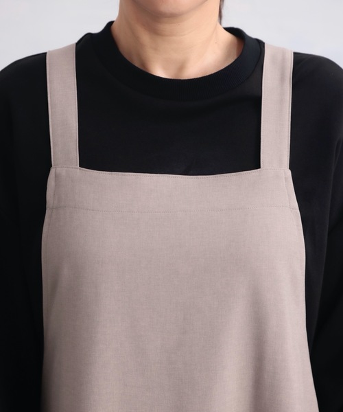 COCO WALK（ココウォーク）の「COCOWALK:ギャザーバッククロスエプロン（エプロン・レディース・チャコールグレー/グレイッシュベージュ・FREE）」の15枚目の写真