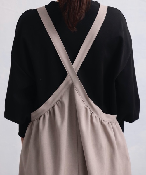 COCO WALK（ココウォーク）の「COCOWALK:ギャザーバッククロスエプロン（エプロン・レディース・チャコールグレー/グレイッシュベージュ・FREE）」の17枚目の写真