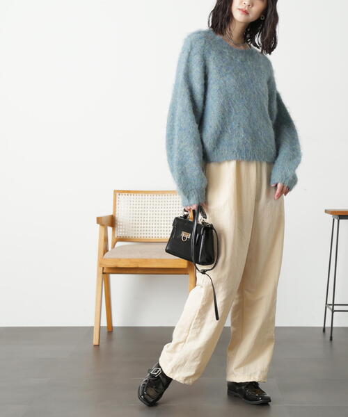 FREE'S MART(フリーズマート)の「◇ウール混リサイクルエコシャギーショート丈ニット(ニット/セーター・レディース・ベージュ/グリーン/グレー/ピンク/ホワイト・FREE)」の8枚目の写真