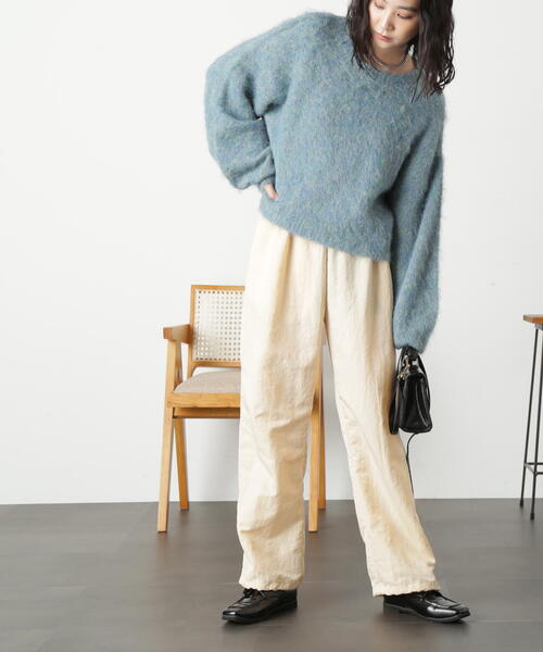 FREE'S MART(フリーズマート)の「◇ウール混リサイクルエコシャギーショート丈ニット(ニット/セーター・レディース・ベージュ/グリーン/グレー/ピンク/ホワイト・FREE)」の10枚目の写真