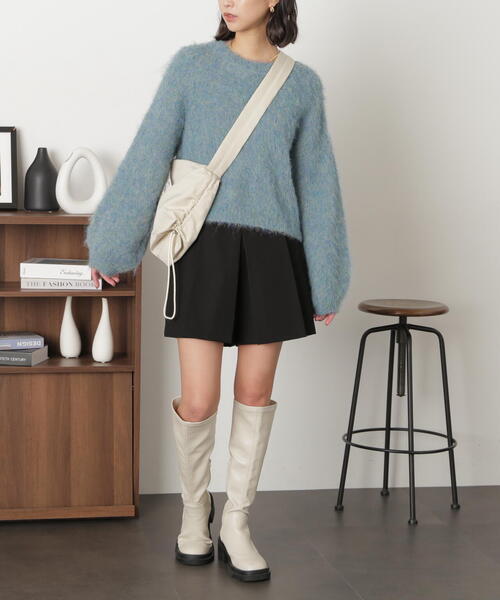 FREE'S MART(フリーズマート)の「◇ウール混リサイクルエコシャギーショート丈ニット(ニット/セーター・レディース・ベージュ/グリーン/グレー/ピンク/ホワイト・FREE)」の13枚目の写真