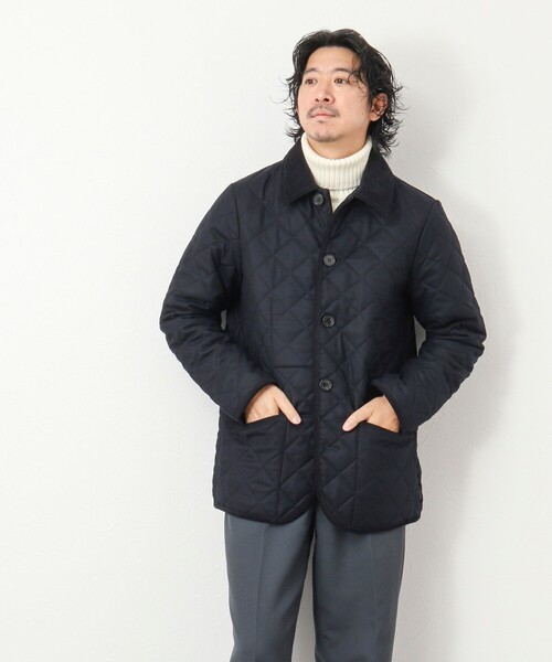 Traditional Weatherwear(トラディショナルウェザーウェア)の「【WEB限定】【Traditional WeatherWear】WAVERLY TWW WOOL ウールサキソニー キルティングジャケット(ブルゾン・メンズ・ブラック/ネイビー・38/42/40/36)」の7枚目の写真