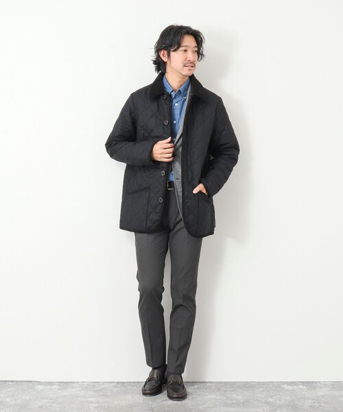 Traditional Weatherwear(トラディショナルウェザーウェア)の「【WEB限定】【Traditional WeatherWear】WAVERLY TWW WOOL ウールサキソニー キルティングジャケット(ブルゾン・メンズ・ブラック/ネイビー・38/42/40/36)」の14枚目の写真
