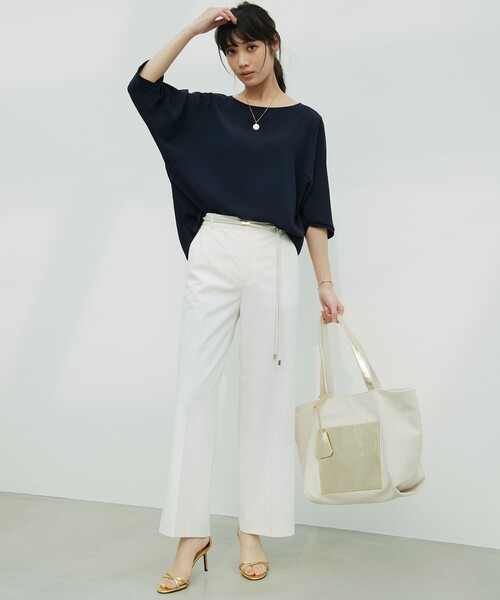 23区(ニジュウサンク)の「【洗える】クリアストレッチ ワイドパンツ(その他パンツ・レディース・ベージュ系/ネイビー系/アイボリー系・40/38/36)」の4枚目の写真