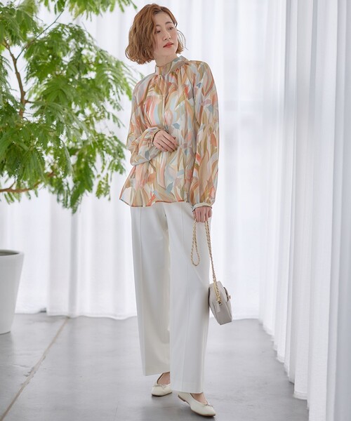 23区(ニジュウサンク)の「【洗える】クリアストレッチ ワイドパンツ(その他パンツ・レディース・ベージュ系/ネイビー系/アイボリー系・40/38/36)」の6枚目の写真