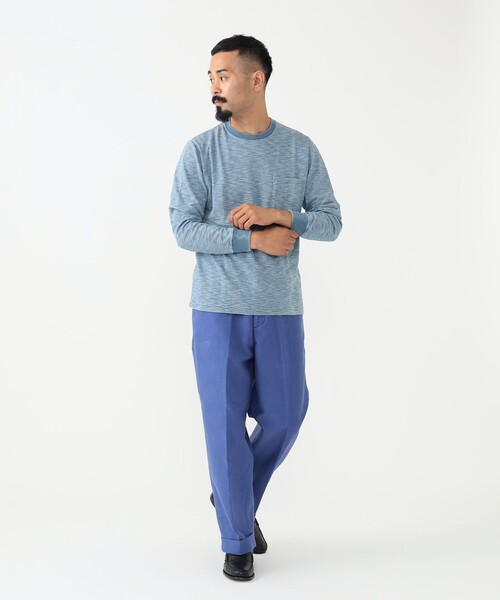 BEAMS PLUS（ビームスプラス）の「インディゴ スラブ ヤーン ポケット Tシャツ（Tシャツ/カットソー・メンズ・サックスブルー/その他/ネイビー・S/XL/L/M）」の4枚目の写真