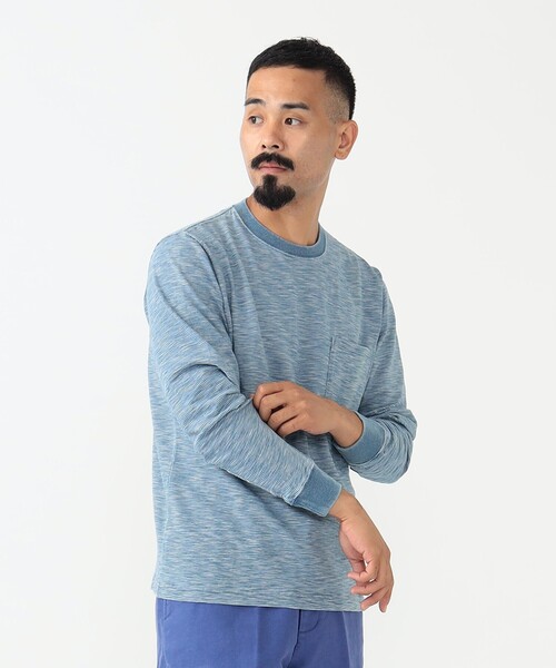BEAMS PLUS（ビームスプラス）の「インディゴ スラブ ヤーン ポケット Tシャツ（Tシャツ/カットソー・メンズ・サックスブルー/その他/ネイビー・S/XL/L/M）」の6枚目の写真