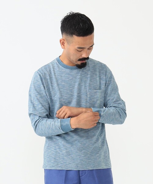 BEAMS PLUS（ビームスプラス）の「インディゴ スラブ ヤーン ポケット Tシャツ（Tシャツ/カットソー・メンズ・サックスブルー/その他/ネイビー・S/XL/L/M）」の7枚目の写真